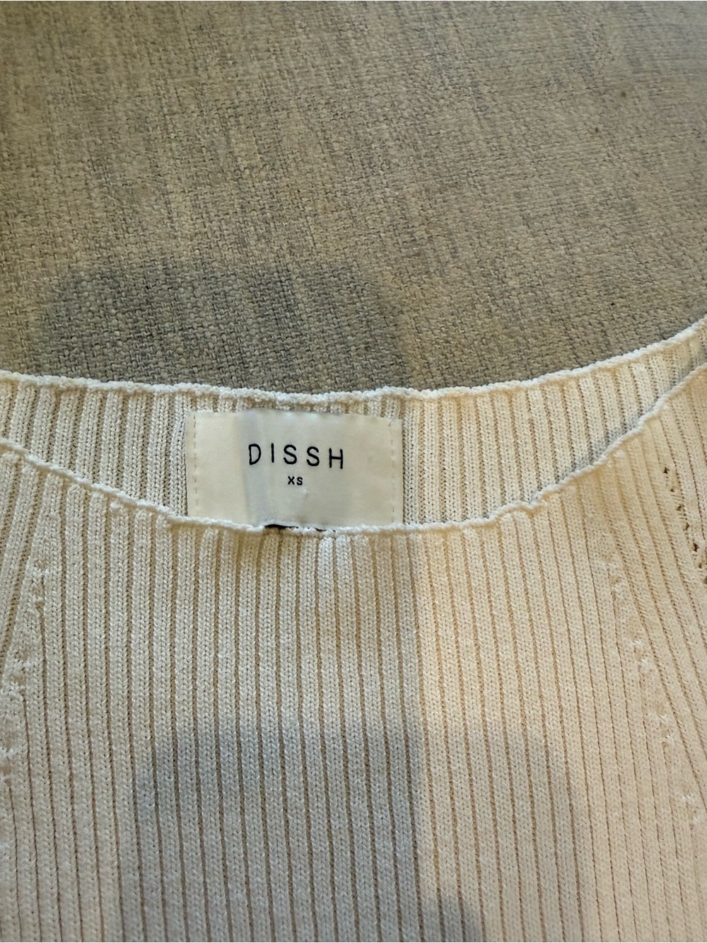 DISSH Cream Ribbed Square-Neck Tank - Picture 2 of 4
